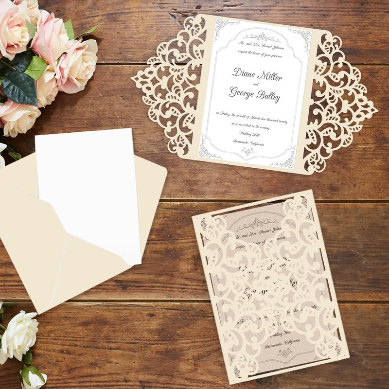 Goefun 24 Sheets Cream Shimmer Cardstock 8.5 x 11 Ivory Paper, Off White Card Stock Printer Paper for Invitations, Certificates, Crafts, Card Making - Image 5